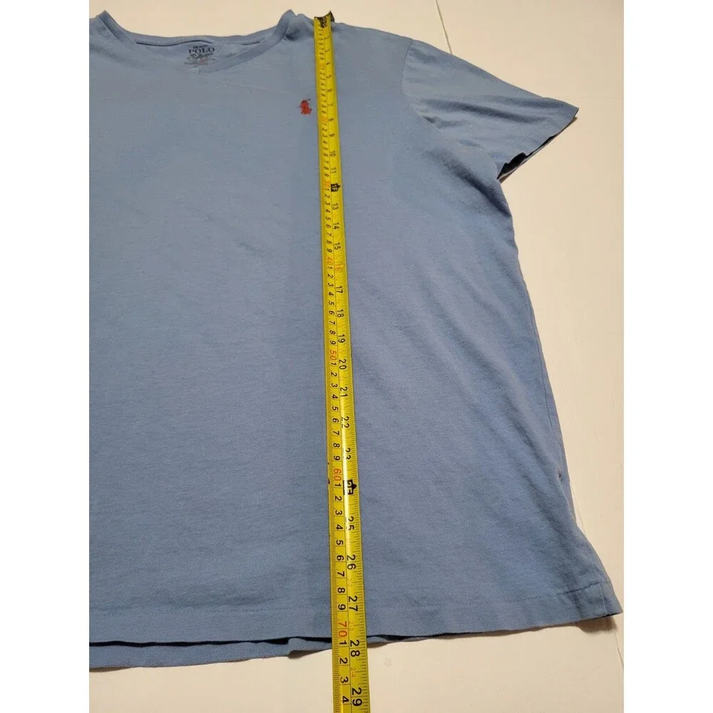 (#17) Polo By Ralph Lauren Polo V Neck T- Shirt Blue Short Sleeve Size Men's XXL